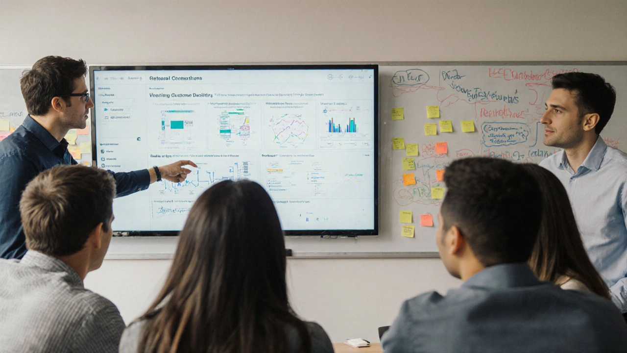 Machine learning engineer explaining AI predictions to a non-technical business team.