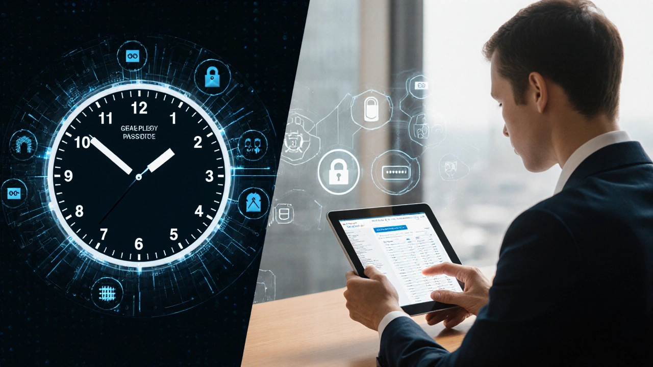 Split-screen of AI automating incident response in a bank while a human reviews the summary.