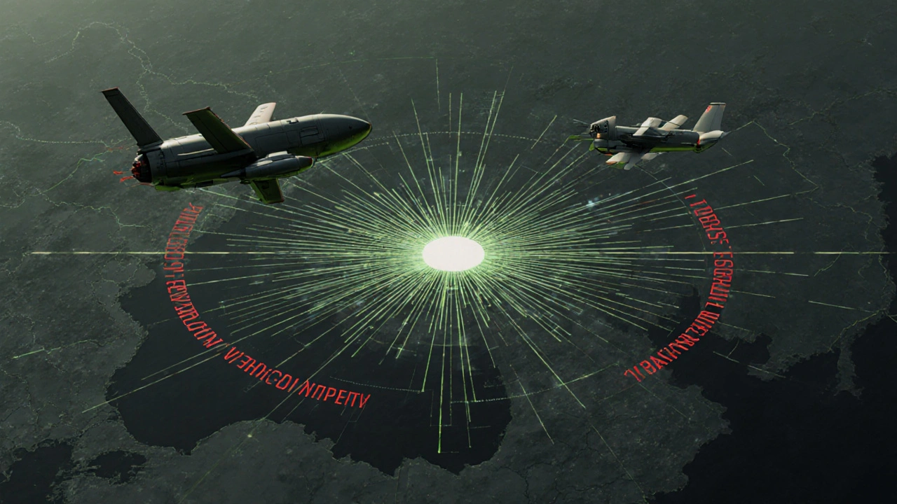 Turkey at the center of global defense networks, with S-400 systems and drones above the Black Sea, connected to NATO, China, and the U.S.