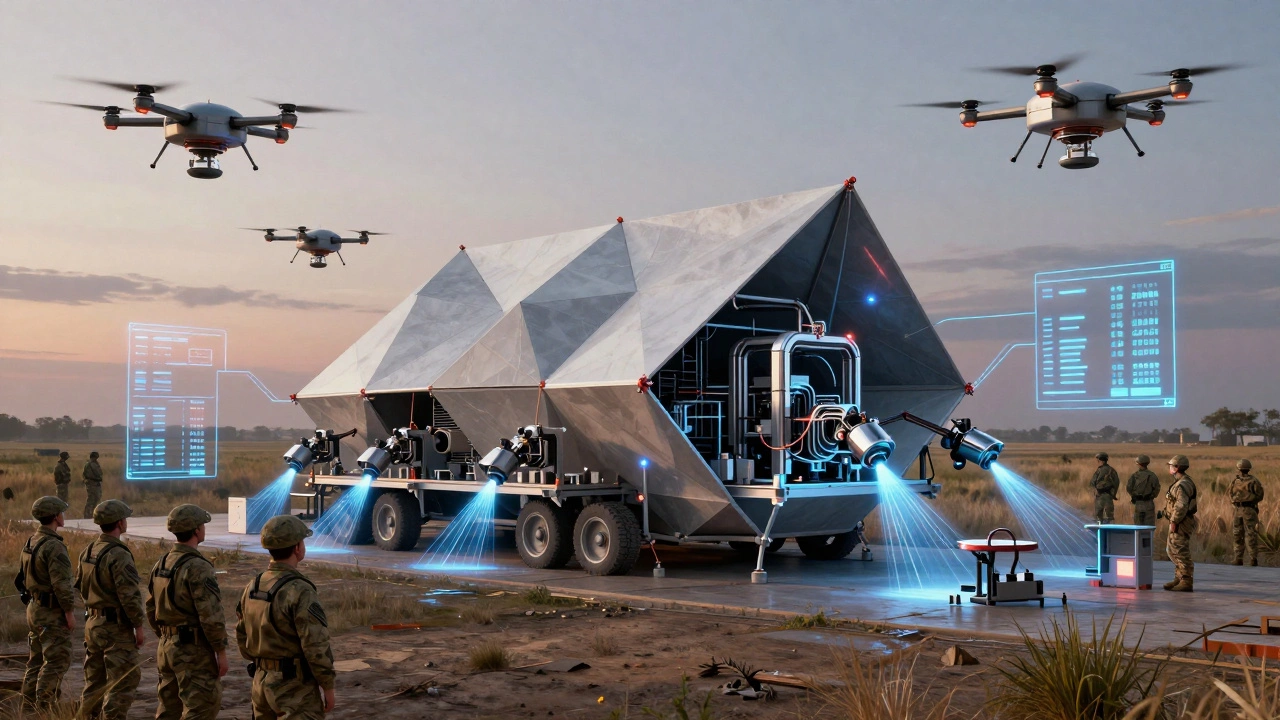 Modular factory unfolding to produce drones and parts using AI and 3D printing