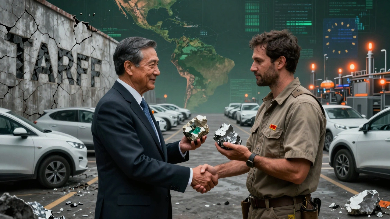 A handshake between China and Canada over rare earths, while U.S. tariffs crack under global trade shifts.