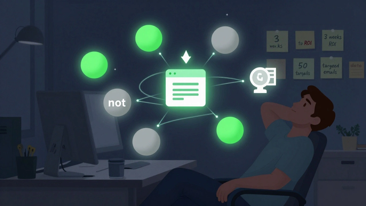 Sales dashboard with glowing lead indicators connecting website traffic to CRM.